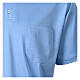 Light blue Clergy t-shirt, lisle-like cotton, piqué weaving Cococler s4