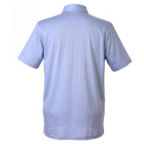 Camiseta cuello clergy algodón piqué imperial simil escocia celeste CocoCler 7