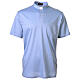 T-shirt col clergy piqué impérial imitation fil d'Écosse bleu ciel Cococler s1