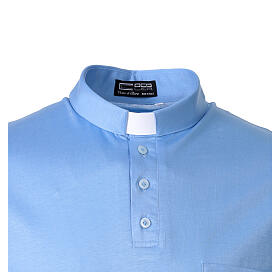Maglia collo clergy cotone piquet imperiale simil scozia celeste Cococler