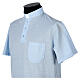 Camisa polo de sacerdote manga curta piquet imperial imitação fio de Escócia azul claro Cococler s2