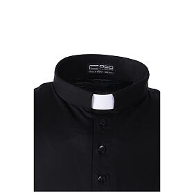 T-shirt col clergy piqué impérial imitation fil d'Écosse noir Cococler