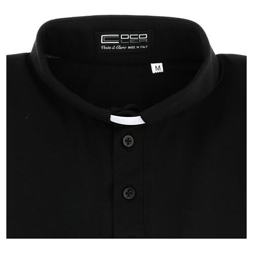T-shirt col clergy piqué impérial imitation fil d'Écosse noir Cococler 4