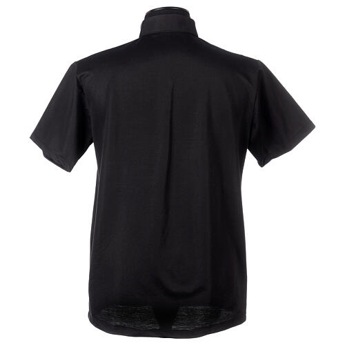 T-shirt col clergy piqué impérial imitation fil d'Écosse noir Cococler 5