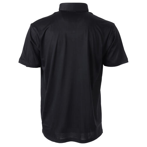 T-shirt col clergy piqué impérial imitation fil d'Écosse noir Cococler 4