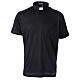 T-shirt col clergy piqué impérial imitation fil d'Écosse noir Cococler s1