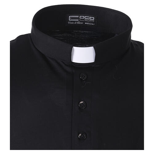 Maglia collo clergy simil scozia piquet imperiale nero Cococler 3