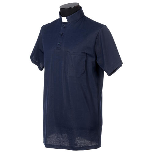 Poloshirt mit Collarkragen, Blau, Kurzarm, Piqué-Stoff, Marke Cococler 3