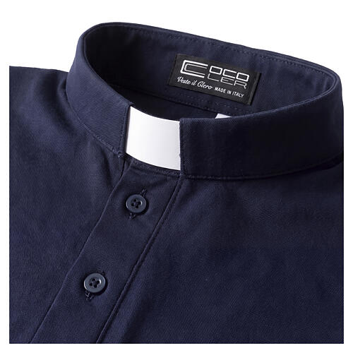 Camiseta cuello clergy piqué imperial simil escocia azul CocoCler 3