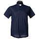 Camisa polo de sacerdote manga curta piquet imperial imitação fio de Escócia azul escuro Cococler s1