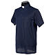 Camisa polo de sacerdote manga curta piquet imperial imitação fio de Escócia azul escuro Cococler s4