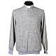 Clergy long-sleeved t-shirt in light grey viscose blend Cococler s1
