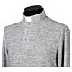 T-shirt manches longues col clergy viscose mixte gris clair Cococler s7