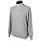 Long sleeve clergy shirt Cococler light gray viscose blend polo s2