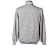 Long sleeve clergy shirt Cococler light gray viscose blend polo s4