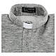 Long sleeve clergy shirt Cococler light gray viscose blend polo s5