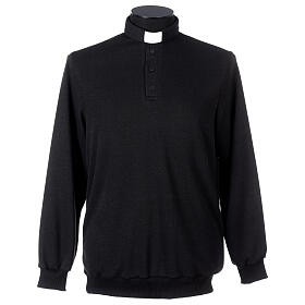 Clergy long-sleeved t-shirt in black viscose blend Cococler
