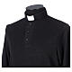 T-shirt manches longues col clergy viscose mixte noir Cococler s2