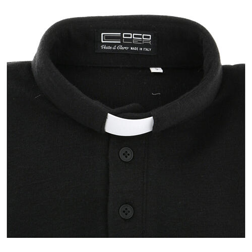 Maglia polo clergy Misto viscosa nero Cococler 3