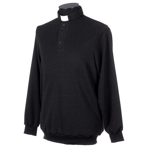 Maglia polo clergy Misto viscosa nero Cococler 4
