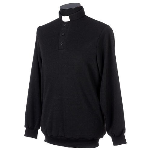 Black Cococler viscose blend clergy polo shirt 3