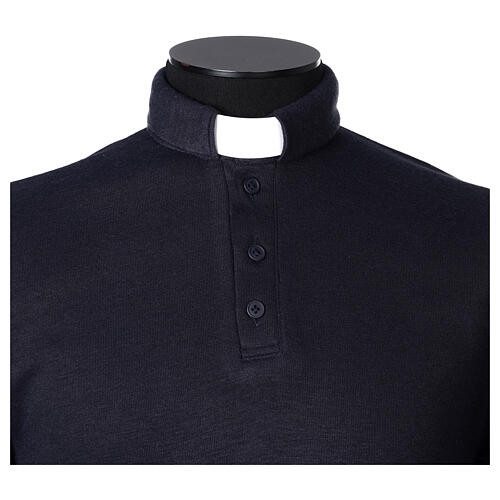 Maglia polo clergy Misto viscosa blu Cococler 2