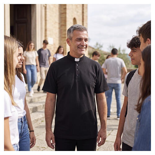Poloshirt mit Collarkragen, Schwarz, Kurzarm, Piqué-Stoff, Marke CocoCler 2