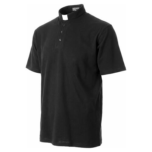 Poloshirt mit Collarkragen, Schwarz, Kurzarm, Piqué-Stoff, Marke CocoCler 4