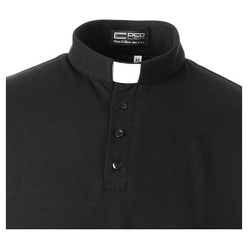 Camiseta polo negra clergy manga corta CocoCler Piqué regular 3