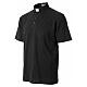 Polo col clergy noir manches courtes CocoCler Piquer regular s4