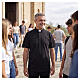 Camisa polo preta manga curta colarinho de sacerdote CocoCler Piquet regular s2