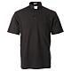 CocoCler Piquet regular short-sleeved black polo shirt with clergy collar s1