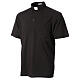 CocoCler Piquet regular short-sleeved black polo shirt with clergy collar s3