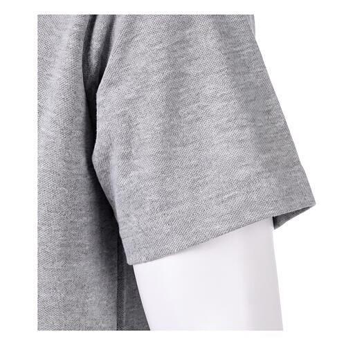 Grey clergy polo shirt, short-sleeved, CocoCler Piquet regular 7