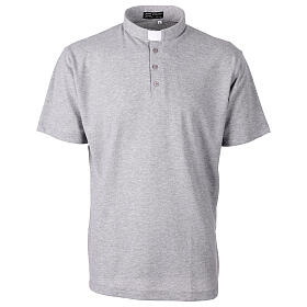 Camiseta gris CocoCler polo cuello clergy manga corta Piqué regular