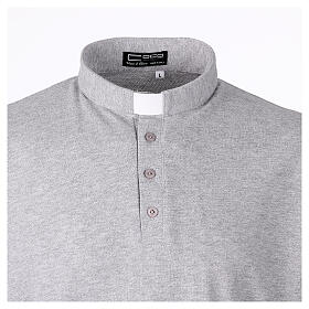 Camiseta gris CocoCler polo cuello clergy manga corta Piqué regular