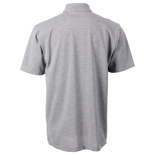 Camiseta gris CocoCler polo cuello clergy manga corta Piqué regular 5