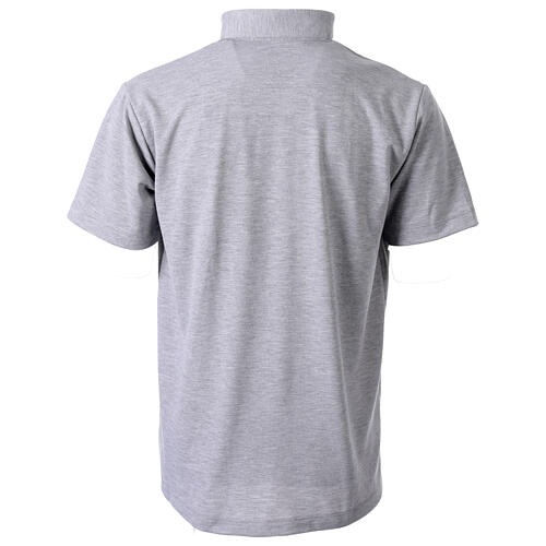 Camiseta gris CocoCler polo cuello clergy manga corta Piqué regular 4