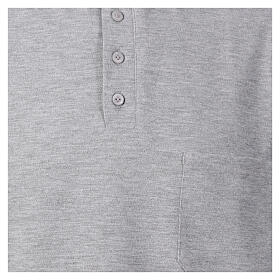 Camisa polo cinzenta manga curta colarinho de sacerdote CocoCler Piquet regular