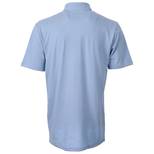 Light blue clergy polo shirt, short-sleeved, CocoCler Piquet regular 3