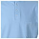 Camiseta celeste CocoCler polo cuello clergy manga corta Piqué regular s2