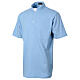 Camisa polo azul claro manga curta colarinho de sacerdote CocoCler Piquet regular s3