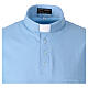 Camisa polo azul claro manga curta colarinho de sacerdote CocoCler Piquet regular s4