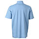 Light blue clergy shirt CocoCler polo short sleeve Piquet regular s5
