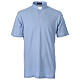 Light blue clergy shirt CocoCler polo short sleeve Piquet regular s1