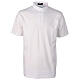 White clergy polo shirt, short-sleeved, CocoCler Piquet regular s1