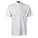 Camiseta polo blanca CocoCler cuello clergy Piqué manga corta regular s1
