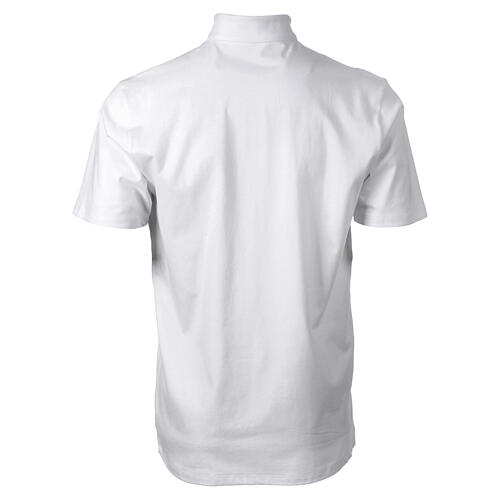 Maglia polo bianca CocoCler collo clergy Piquet manica corta regular  7