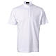CocoCler white polo clergy shirt Piquet, regular short sleeves s1