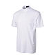 CocoCler white polo clergy shirt Piquet, regular short sleeves s3